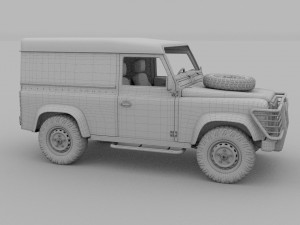 full land rover defender 90 hard top hdri 3D Модель