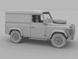 full land rover defender 90 hard top hdri 3D Model