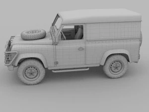 full land rover defender 90 hard top hdri 3D Model