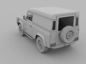 full land rover defender 90 hard top hdri 3D Model