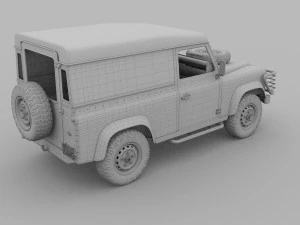 full land rover defender 90 hard top hdri 3D Model
