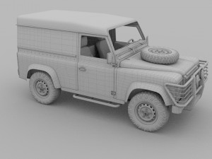 full land rover defender 90 hard top hdri 3D Модель