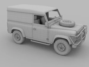 full land rover defender 90 hard top hdri 3D Model