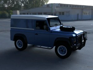 land rover defender 90 hard top w interior hdri 3D Model