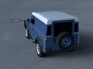 land rover defender 90 hard top w interior hdri 3D 모델