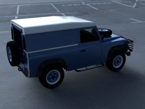 land rover defender 90 hard top w interior hdri 3D 모델