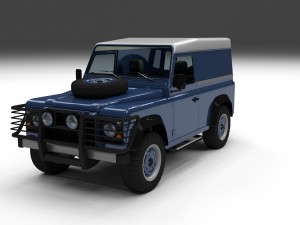 land rover defender 90 hard top w interior hdri 3D 모델