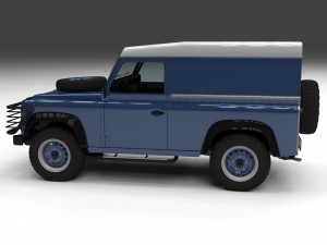 land rover defender 90 hard top w interior hdri 3D 모델