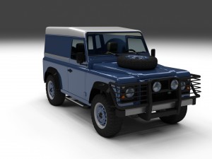 land rover defender 90 hard top w interior hdri 3D 모델