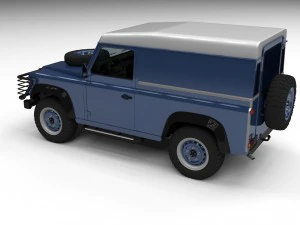 land rover defender 90 hard top w interior hdri 3D Model