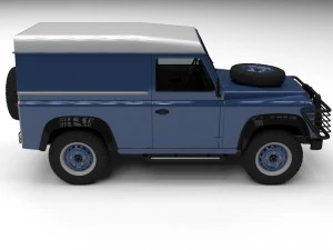 land rover defender 90 hard top w interior hdri 3D Model