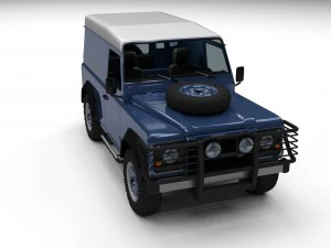 land rover defender 90 hard top w interior hdri 3D Model