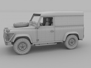 land rover defender 90 hard top w interior hdri 3D 모델
