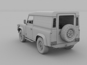 land rover defender 90 hard top w interior hdri 3D 모델
