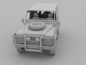 land rover defender 90 hard top w interior hdri 3D Model