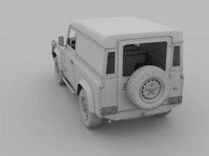 land rover defender 90 hard top w interior hdri 3D Model