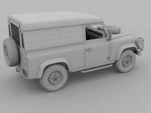 land rover defender 90 hard top w interior hdri 3D 모델