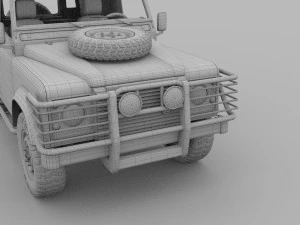 land rover defender 90 hard top w interior hdri 3D Model