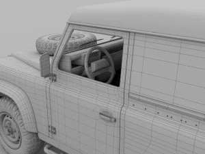land rover defender 90 hard top w interior hdri 3D Model