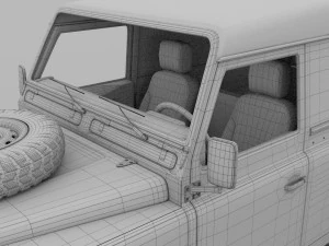 land rover defender 90 hard top w interior hdri 3D Model