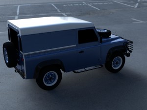 land rover defender 90 hard top hdri Model 3D