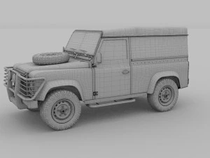 land rover defender 90 hard top hdri 3D Model