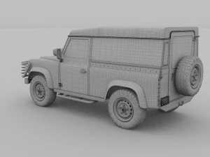 land rover defender 90 hard top hdri 3D Model