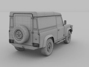 land rover defender 90 hard top hdri 3D Model