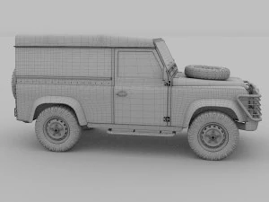 land rover defender 90 hard top hdri 3D Model