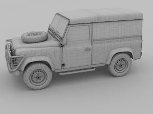 land rover defender 90 hard top hdri 3D Model