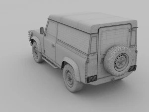 land rover defender 90 hard top hdri 3D Model