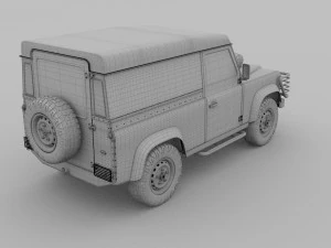 land rover defender 90 hard top hdri 3D Model
