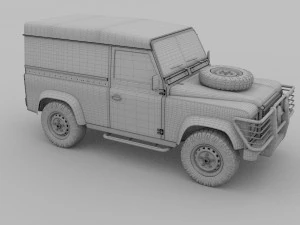 land rover defender 90 hard top hdri 3D Model