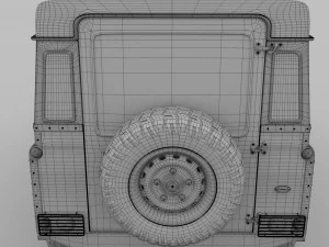 land rover defender 90 hard top hdri 3D Model