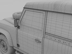 land rover defender 90 hard top hdri 3D Model