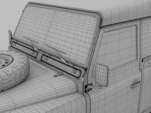 land rover defender 90 hard top hdri 3D Model