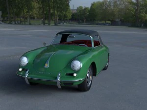 porsche 356 cabriolet hdri Modello 3D