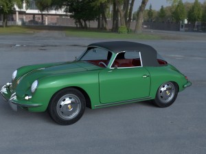 porsche 356 cabriolet hdri Modello 3D
