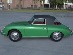 porsche 356 cabriolet hdri Modello 3D