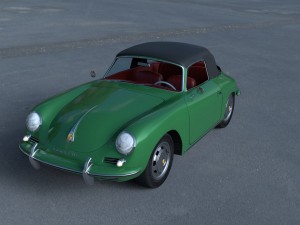 porsche 356 cabriolet hdri Modello 3D