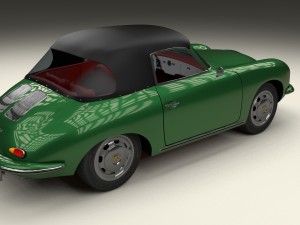 porsche 356 cabriolet hdri Modello 3D