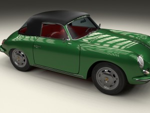 porsche 356 cabriolet hdri Modello 3D