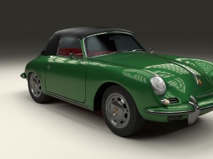 porsche 356 cabriolet hdri Modello 3D