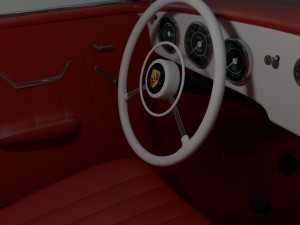 porsche 356 cabriolet hdri Modello 3D