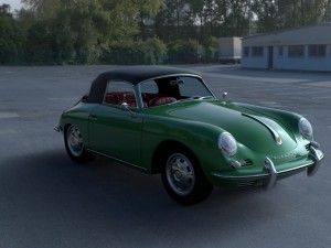 porsche 356 cabriolet hdri Modello 3D