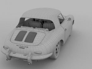 porsche 356 cabriolet hdri Modello 3D