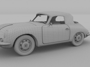 porsche 356 cabriolet hdri Modello 3D