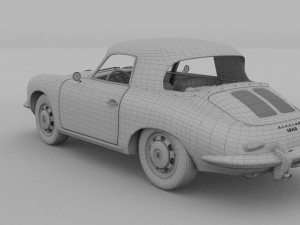 porsche 356 cabriolet hdri Modello 3D