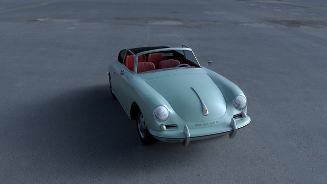 porsche 356 convertible hdri 3D Model .c4d .max .obj .3ds .fbx .stl .blend 