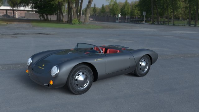 porsche 550 spyder gray hdri 3D Model .c4d .max .obj .3ds .fbx .stl .blend 